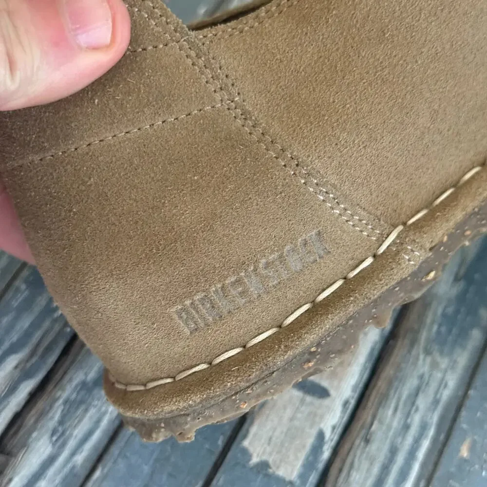 Birkenstock Utti Mens Slip On Moccasin Shoes 9.5 Brown Leather Suede Comfort NEW - Picture 6 of 10